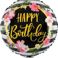 Happy Birthday 18" Foil Balloon - Floral - POPPartyballoons