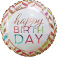 Happy Birthday 18" Foil Balloon - Geo - POPPartyballoons