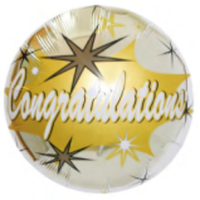 Happy Birthday 18" Foil Balloon - Gold Star - POPPartyballoons