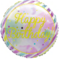 Happy Birthday 18" Foil Balloon - Pastel - POPPartyballoons