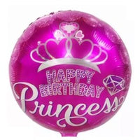 Happy Birthday 18" Foil Balloon - Pink Princess - POPPartyballoons