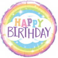Happy Birthday 18" Foil Balloon - Rainbow - POPPartyballoons