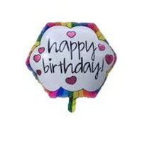 Happy Birthday 18" Foil Balloon - Rainbow Hex - POPPartyballoons