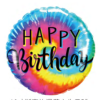 Happy Birthday 18" Foil Balloon - Tie Dye - POPPartyballoons