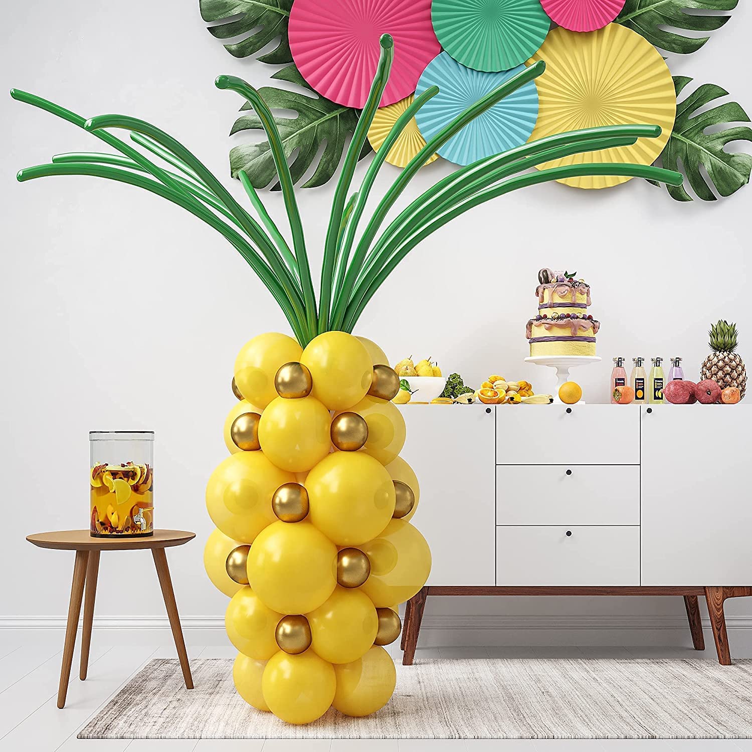 Pineapple Balloon Column - POPPartyballoons