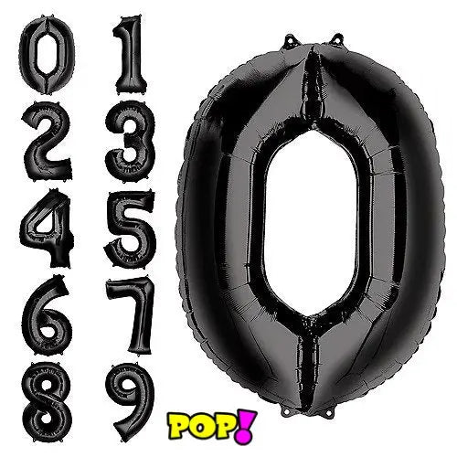 34" Jumbo Numbers - Black - POPPartyballoons