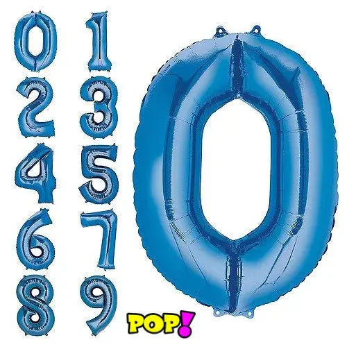 Jumbo Helium-Filled Numbers - Blue