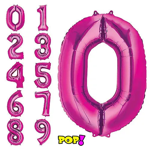 Jumbo Helium-Filled Numbers - Pink