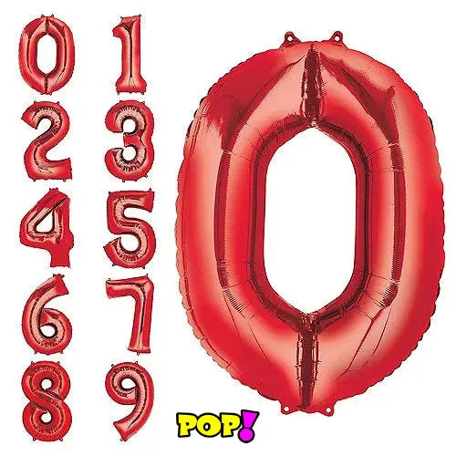 Jumbo Helium-Filled Numbers - Red