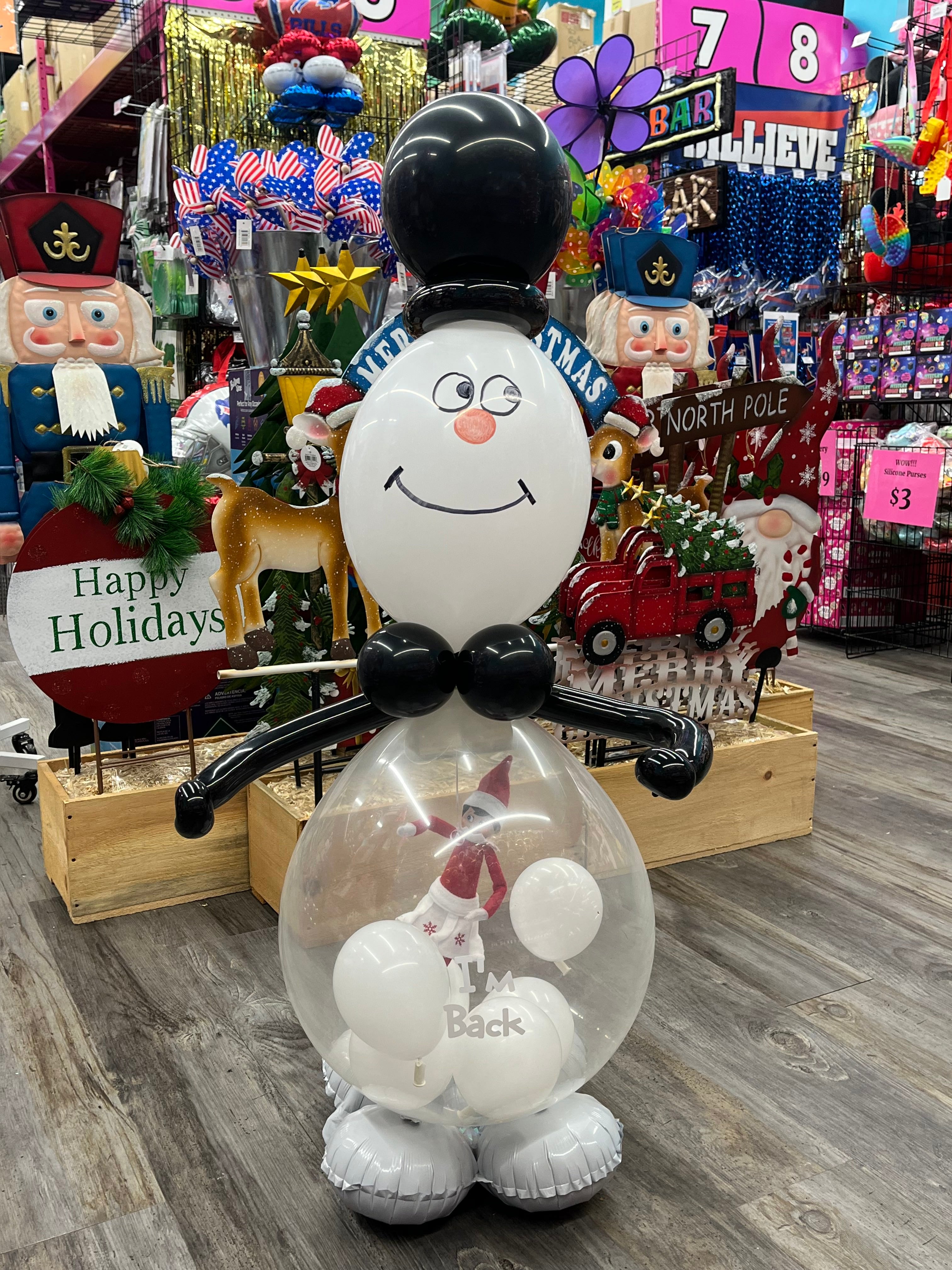 3 Foot Frosty the Snowman Stuffed Balloon Friend - POPPartyballoons