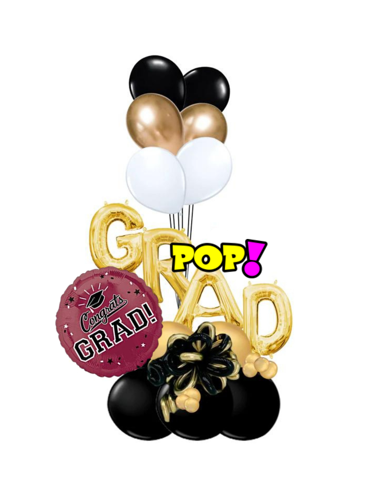 Grad Marquee with 6 Latex Balloons - POPPartyballoons